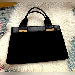 Vintage Susan Gail Leather and Suede Black Handbag